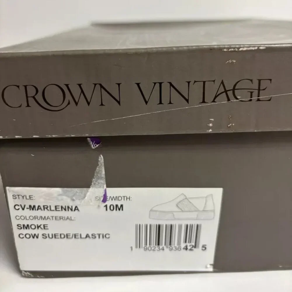 Crown Vintage Women’s Marlenna, Gray Slip-On Shoes, Size 10 M